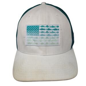 Columbia PFG Fish Flag Fitted Trucker Hat Multicolor XL Mesh Back